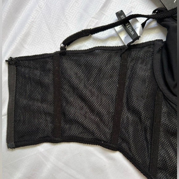 NWT BLACK CORSET WHITE FOX - Picture 4 of 7